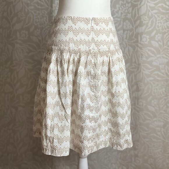White & Gold Cotton Cottagecore Boho Glam Coastal Granddaughter Skirt Size S - Picture 5 of 8